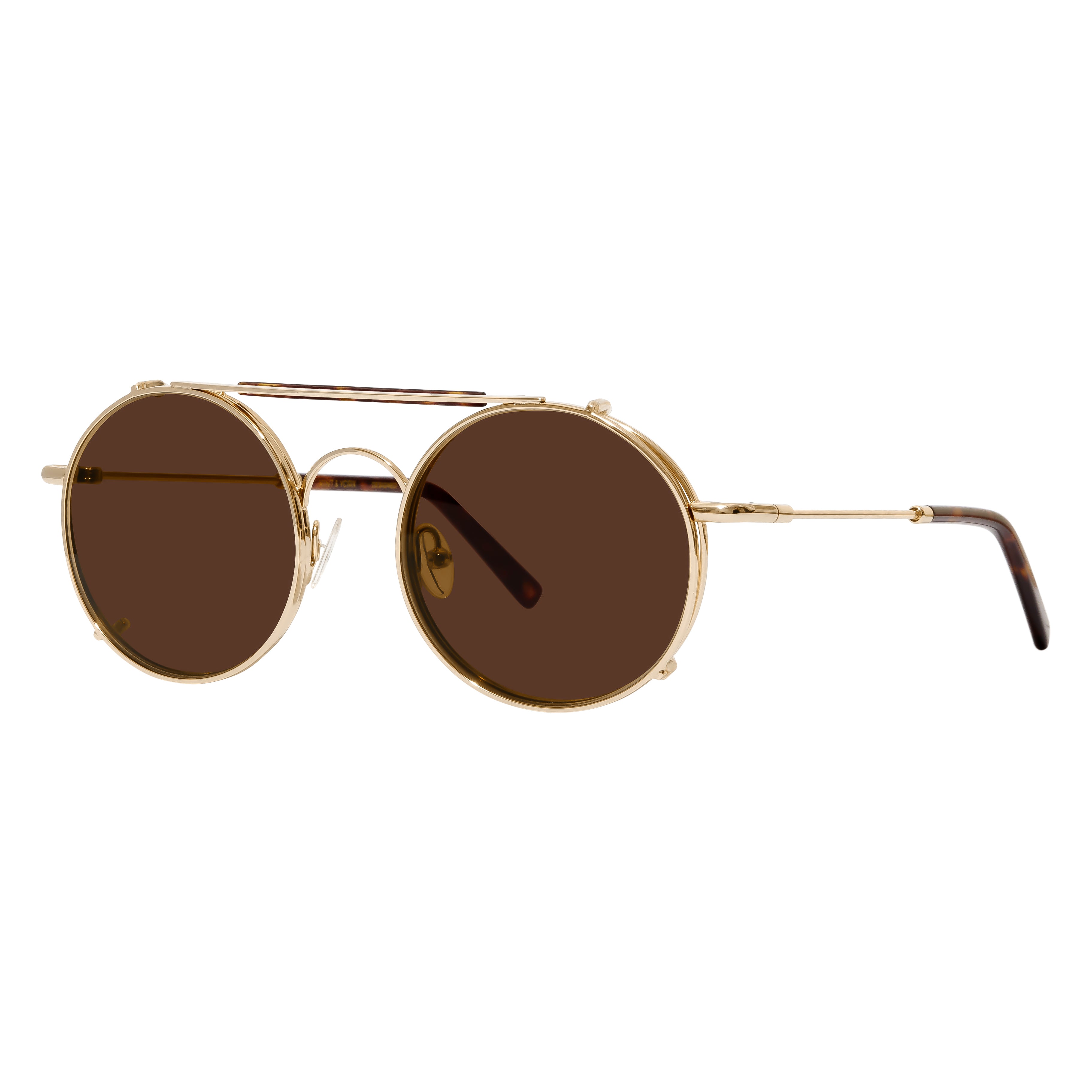 Treasure Gold with Brown Lenses Clip-On-side