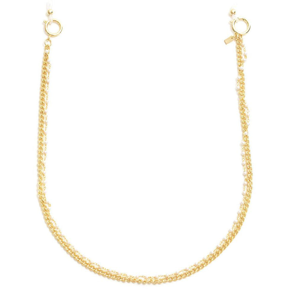 Layered Gold Chain with Pearl String from Vint & York