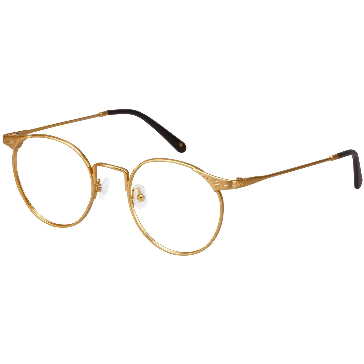 Golden round frame sales glasses