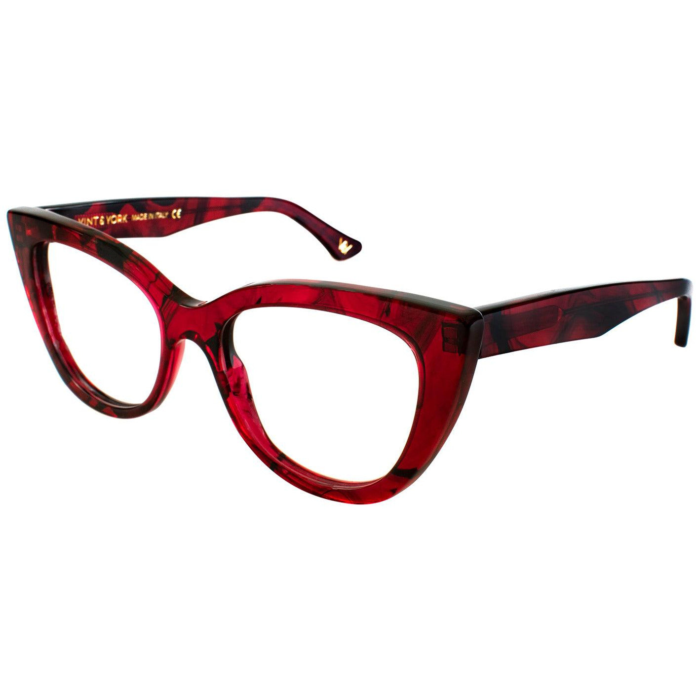 O & X New York Womens Red Brown Cat Eye Full Rim Eyeglasses 2024 Frame